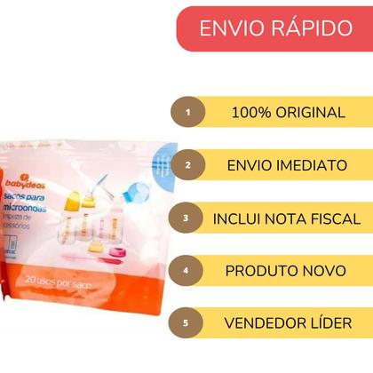 Imagem de Sacos Esterilizadores Limpeza Acessórios Bebê BABYDEAS Micro-ondas