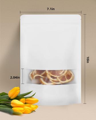 Imagem de Sacos Kraft Larzack 100 unidades com janela 18x25cm brancos 1,45L