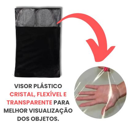 Imagem de Sacos Para Sapatos e Roupas De Tnt Com Visor e Zíper 12un