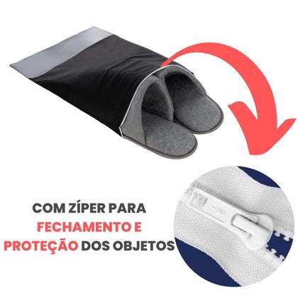 Imagem de Sacos Para Sapatos e Roupas De Tnt Com Visor e Zíper 12un