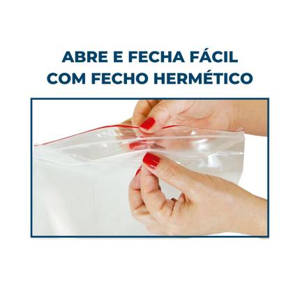 Imagem de Sacos Plásticos Zip Lock  nº06 12X17cm Com 400 Unidades Conservar Armazenar Alimentos Talge