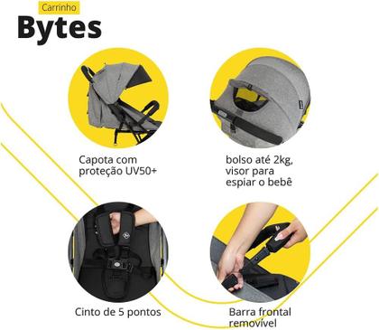 Imagem de Safety 1st, Carrinho de Bebê Bytes, Grey Denin