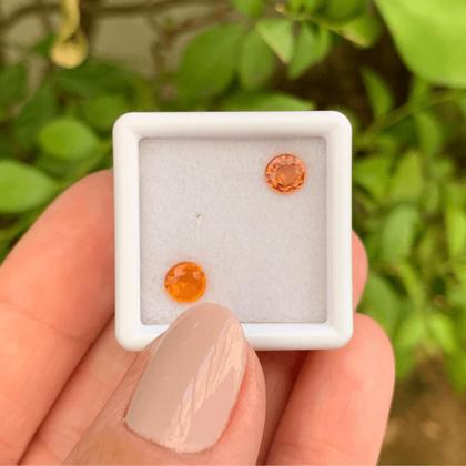 Imagem de Safira Laranja Brilhante ø5mm Par 1,18ct
