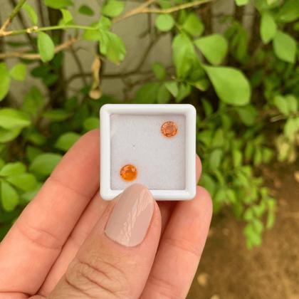 Imagem de Safira Laranja Brilhante ø5mm Par 1,18ct