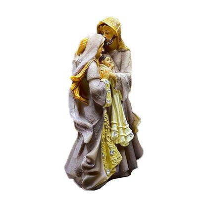 Imagem de Sagrada Familia com Strass 12,5cm de Resina