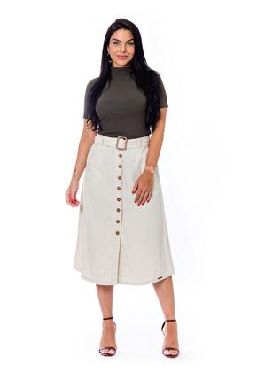 Imagem de Saia Alafaiataria Midi Linho Com Botões 