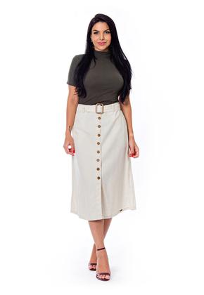 Imagem de Saia Alafaiataria Midi Linho Com Botões 