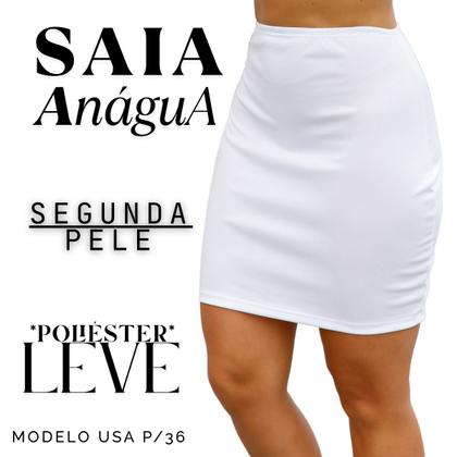Imagem de Saia Anágua Feminina Slim Com Elastico Semi Translúcida Para Usar Sob Vestido Transparente3070A