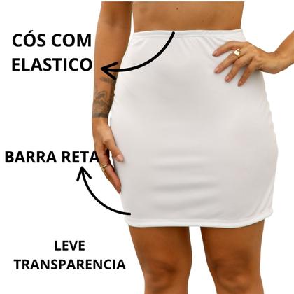 Imagem de Saia Anágua Feminina Slim Com Elastico Semi Translúcida Para Usar Sob Vestido Transparente3070A