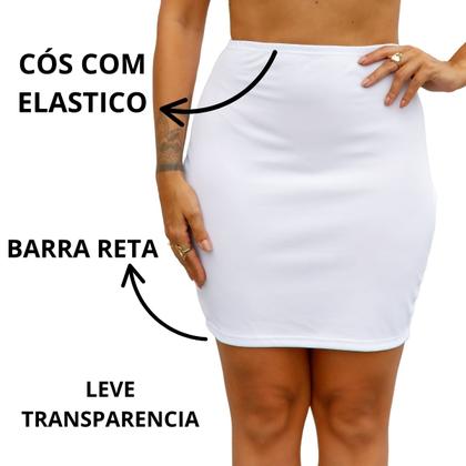 Imagem de Saia Anágua Feminina Slim Com Elastico Semi Translúcida Para Usar Sob Vestido Transparente3070A