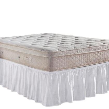 Imagem de Saia Box Cama Casal e Queen com 1 Elástico Ajustável Babado 1 Peça