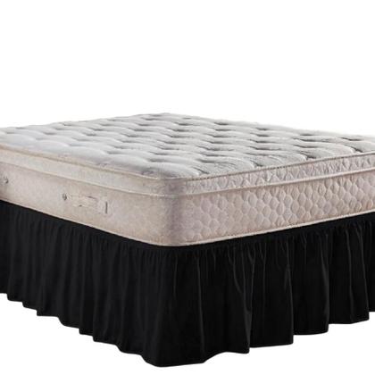 Imagem de Saia Box Cama Casal e Queen com 1 Elástico Ajustável Babado 1 Peça