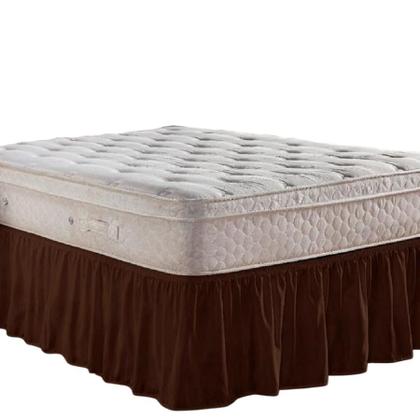 Imagem de Saia Box Cama Casal e Queen com 1 Elástico Ajustável Babado 1 Peça