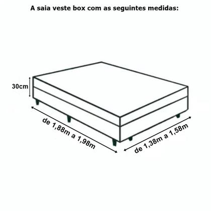 Imagem de Saia Box Cama Casal e Queen com 1 Elástico Ajustável Babado 1 Peça