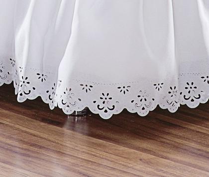 Imagem de Saia Box Casal King com Bordado Ultrassónico Elástico Toda Volta 01 Peças