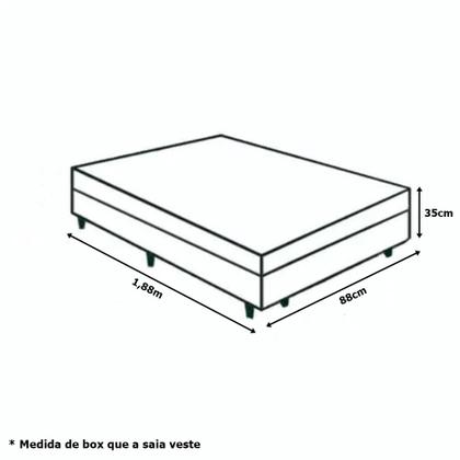 Imagem de Saia Box Fit Cama de Solteiro Capa Elástica Malha Gel Lisa 1 Peça Branca