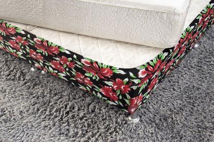 Imagem de Saia Box Fit Casal Capa para Cama Box com Elástico Malha 1 pç Estampada