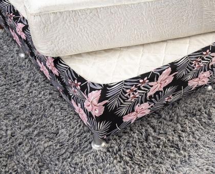 Imagem de Saia Box Fit Casal Capa para Cama Box com Elástico Malha 1 pç Estampada