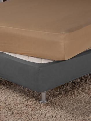 Imagem de Saia Box Fit King Capa para Cama Box com Elástico Malha 1 pç Lisa