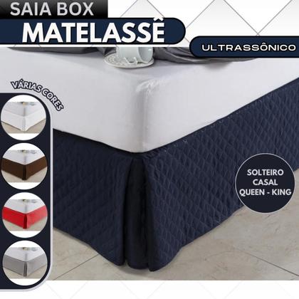 Imagem de Saia Box Matelassê Ultrassônico Forro Em Tecido No Mesmo Tom - Solteiro/Casal Padrão/Queen/King