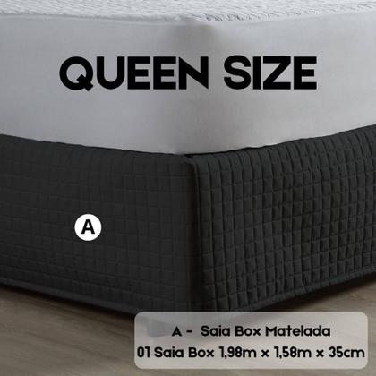 Imagem de Saia Box Queen Size Matelada Ultra Wave Quadriculada Protetora