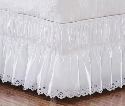 Imagem de Saia Box Solteiro Perolla Bordado Ultrassônico com Elástico por toda Volta