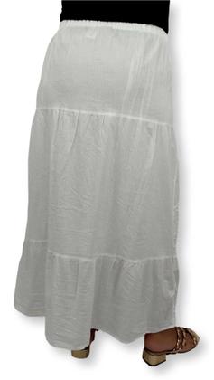 Imagem de Saia Branca Longa 100% Algodão Com Renda e Lesi de Botão