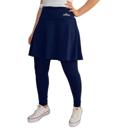 Imagem de Saia Calça Godê Evangélica Moda Fitness Modesta Academia Proteção UV+ Poliamida