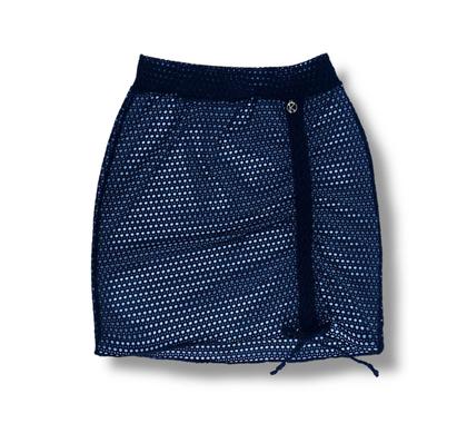 Imagem de Saia Colissê Preta com Drapeado - Gringa - Saída de Praia Tela Arrastão