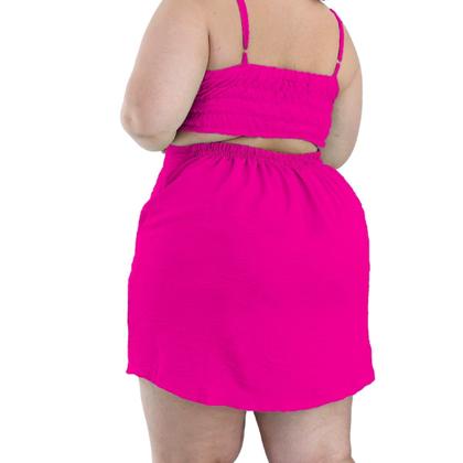 Imagem de Saia Curta Cintura Alta com Forro short em Diversas Cores e Estampas Modernas Tecido Plano duna e viscolinho G GG - 46