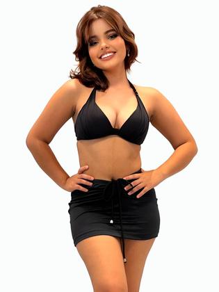 Imagem de Saia Curta Franzida Malha Saída de Praia