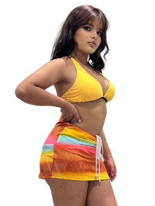 Imagem de Saia Curta Franzida Malha Saída de Praia