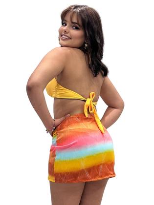 Imagem de Saia Curta Franzida Malha Saída de Praia