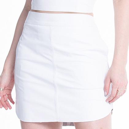 Imagem de Saia de Couro Curta Branco