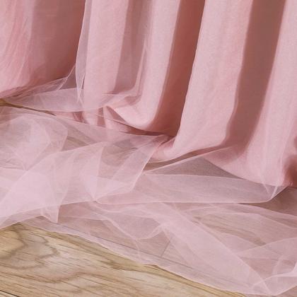 Imagem de Saia de mesa QueenDream Dusty Rose Tulle de 14 pés com luz LED