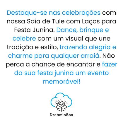 Imagem de Saia de tule com laço de festa junina arraiá 40cm