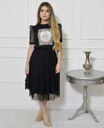 Imagem de Saia De Tule Midi Moda Evangélica Plus Size M Até G4