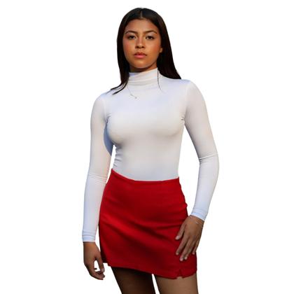 Imagem de Saia Duas Fendas Basica Elegante Tecido Bengaline - Vermelho