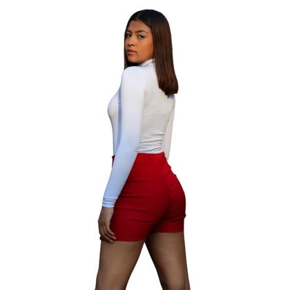 Imagem de Saia Duas Fendas Basica Elegante Tecido Bengaline - Vermelho