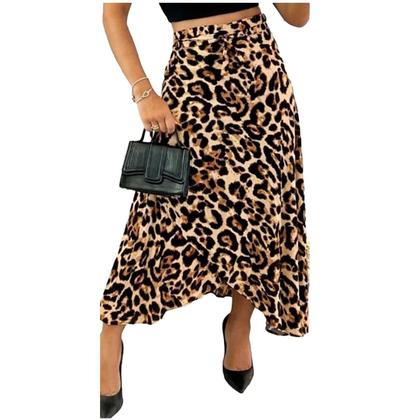 Imagem de Saia Envelope Estampada Feminino Forrada Zig Zag Transpassada Poa Pareo Geometrica 2622