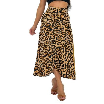 Imagem de Saia Envelope Estampada Feminino Forrada Zig Zag Transpassada Poa Pareo Geometrica 2622