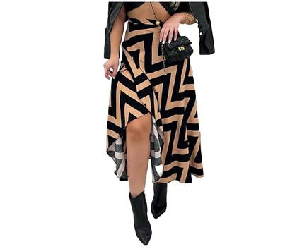 Imagem de Saia Envelope Estampada Feminino Forrada Zig Zag Transpassada Poa Pareo Geometrica 2622