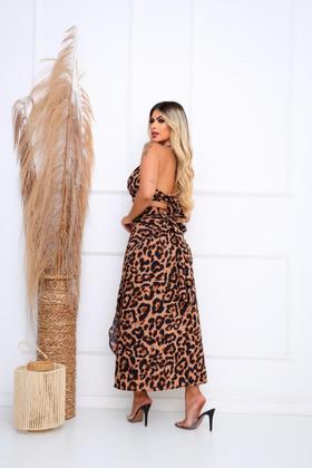 Imagem de Saia Envelope Midi Longa Transpassada VESTE DO 36 AO 46 - ONÇA