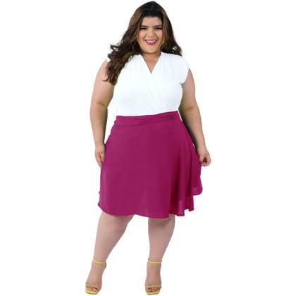 Imagem de Saia Envelope Transpassada Curta Feminina Moda Plus Size