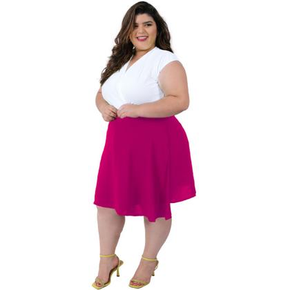 Imagem de Saia Envelope Transpassada Curta Feminina Moda Plus Size