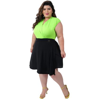 Imagem de Saia Envelope Transpassada Curta Feminina Moda Plus Size