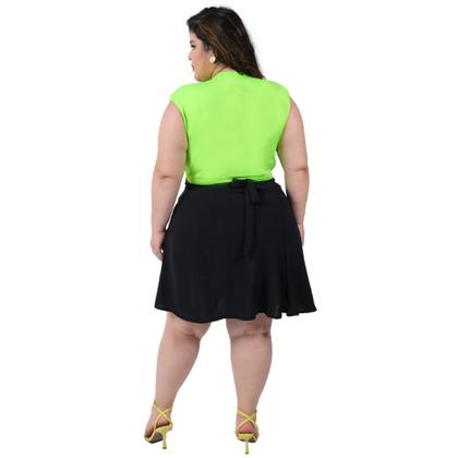 Imagem de Saia Envelope Transpassada Curta Feminina Moda Plus Size