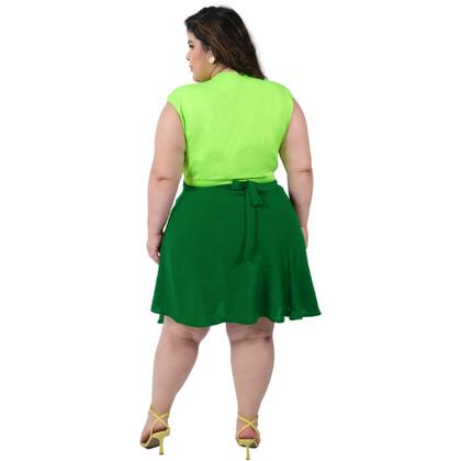 Imagem de Saia Envelope Transpassada Curta Feminina Moda Plus Size
