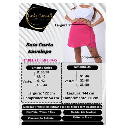 Imagem de Saia Envelope Transpassada Curta Feminina Moda Plus Size
