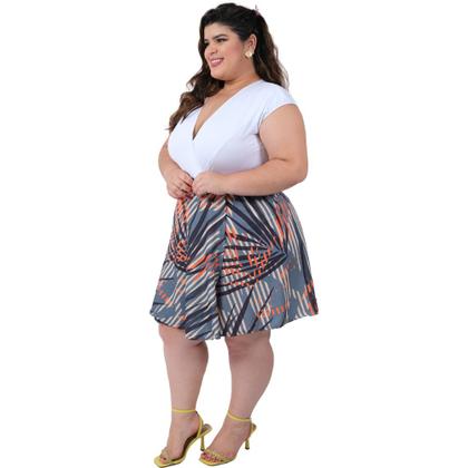 Imagem de Saia Estampada Envelope Transpassada Curta Moda Feminina